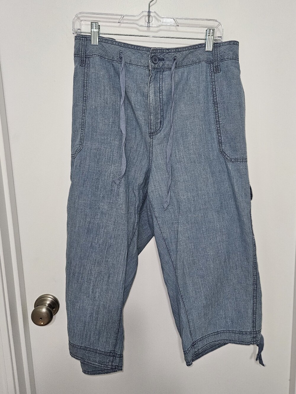 St. John's Bay Light Blue Denim Pedal Pusher Pants Size 24W